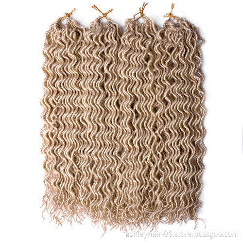 18 Inch 24 Strands 100% Synthetic Braids Hair Goddess Wavy Faux Locs Curly Crochet